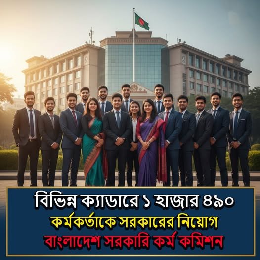 বিভিন্ন ক্যাডারে ১ হাজার ৪৯০ কর্মকর্তাকে সরকারের নিয়োগ বাংলাদেশ সরকারি কর্ম কমিশন 